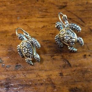 John Medeiros earrings.  Sea Turtle Rhodium/gold